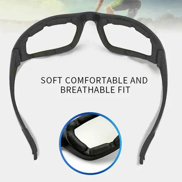 Motorcycle Riding Glasses Wind Resistant Bike Goggles UV Protection Resistant Padded Comfortable Outdoor Sport Goggles