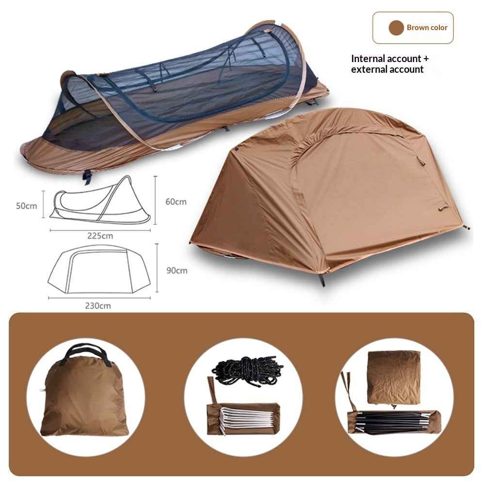 Outdoor Camping Single-person Tactical Tent, Waterproof Boat-style Tent, Foldable