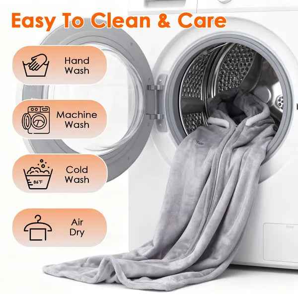 USB-Powered Wearable Heated Flannel Blanket – 3 Heat Levels