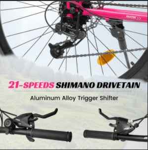 A26304 26 Inch All-Terrain Mountain Bike With Disc Brakes 21-Speed Drivetrain & Durable Carbon Steel Frame Ideal For Men And Women, Perfect For Trail Riding And Touring