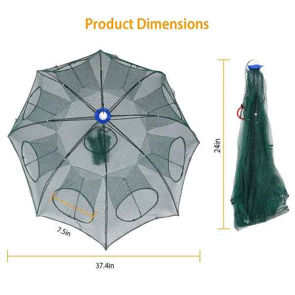 2Pcs Foldable Fishing Bait Nets Trap Crab Net Shrimp Fish Cast Dip Cage