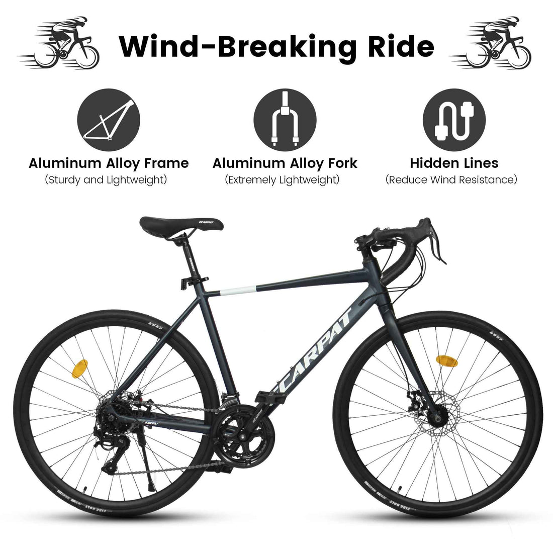 A28320R 700Cx28 Road Bike, Lightweight Aluminum Frame, Disc Brakes, 16-Speed, Fast Acceleration, Suitable For Men And Women, Ideal For High-Intensity Riding