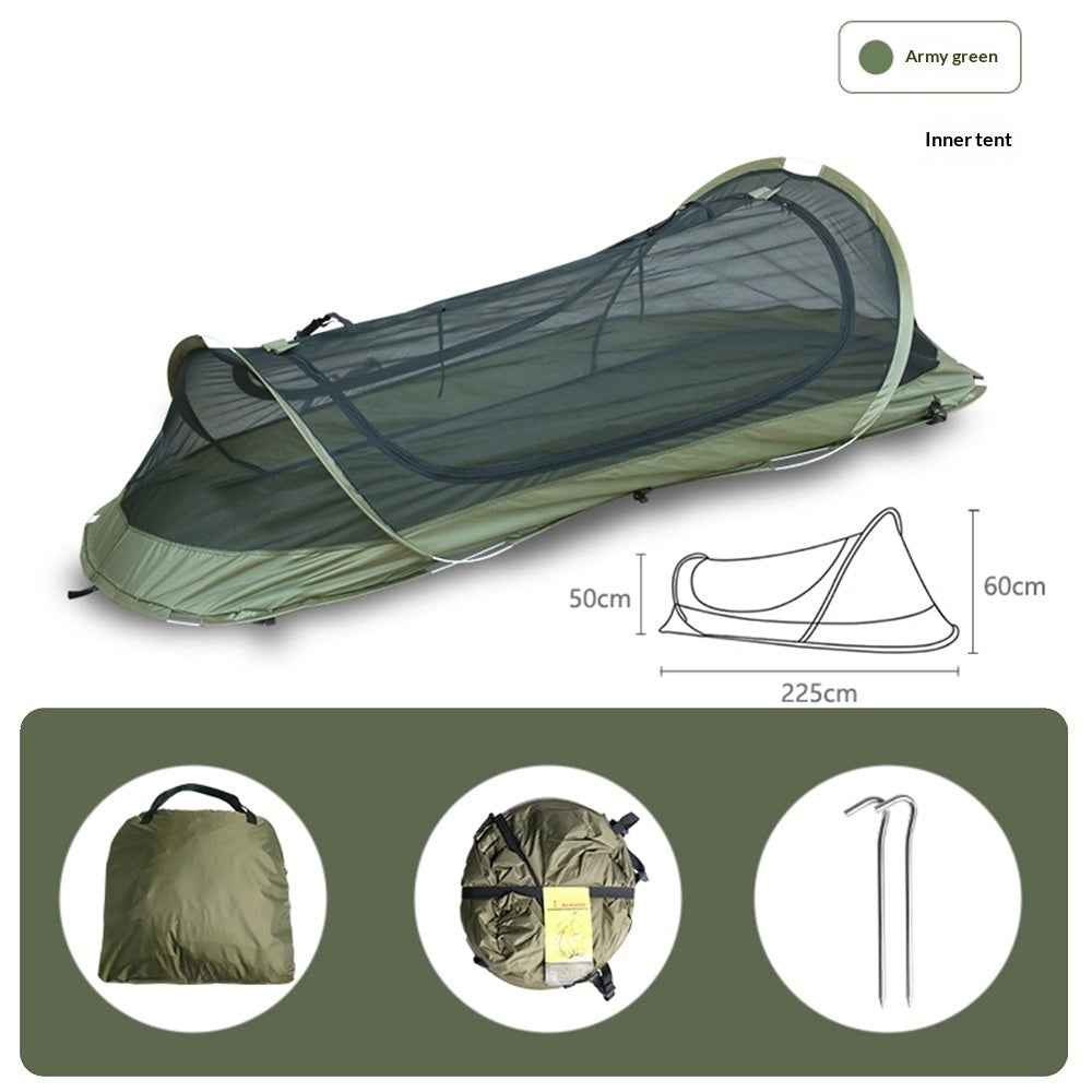 Outdoor Camping Single-person Tactical Tent, Waterproof Boat-style Tent, Foldable