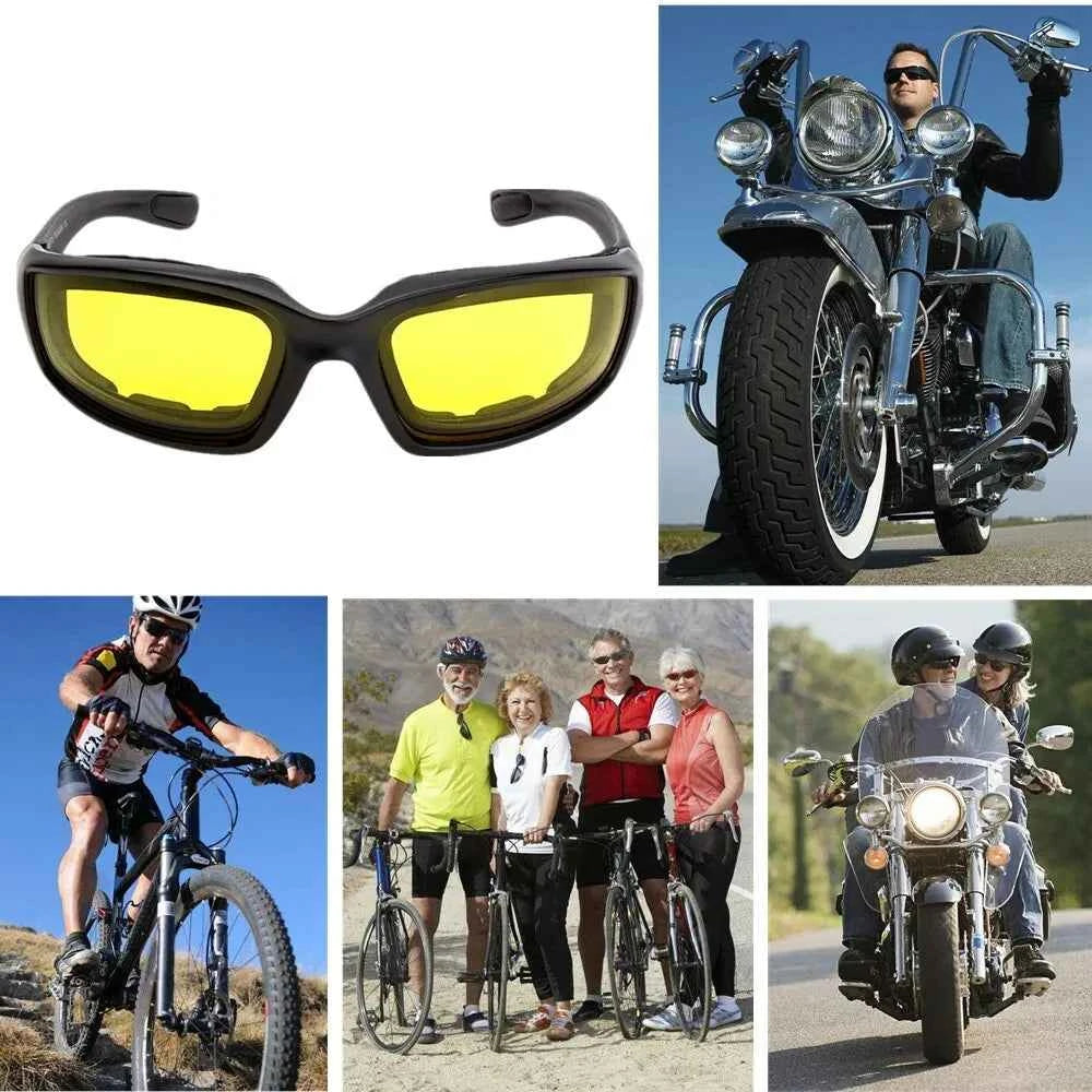 Motorcycle Riding Glasses Wind Resistant Bike Goggles UV Protection Resistant Padded Comfortable Outdoor Sport Goggles
