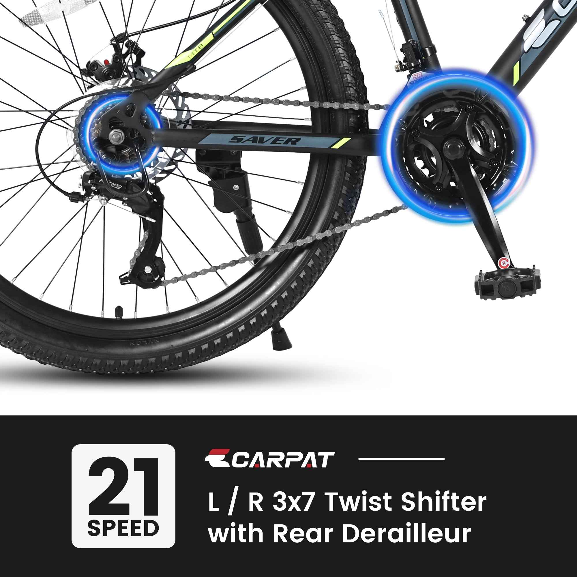 A26207 26 Inch Steel Frame Shock Fork Plus Shock Absorber 21-speed Unisex Mountain Bike
