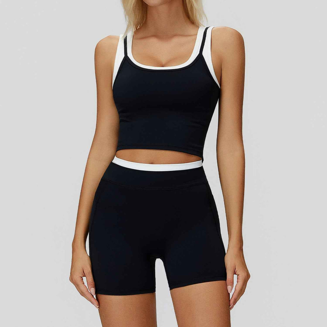 Contrast Nude Yoga Suit Thread