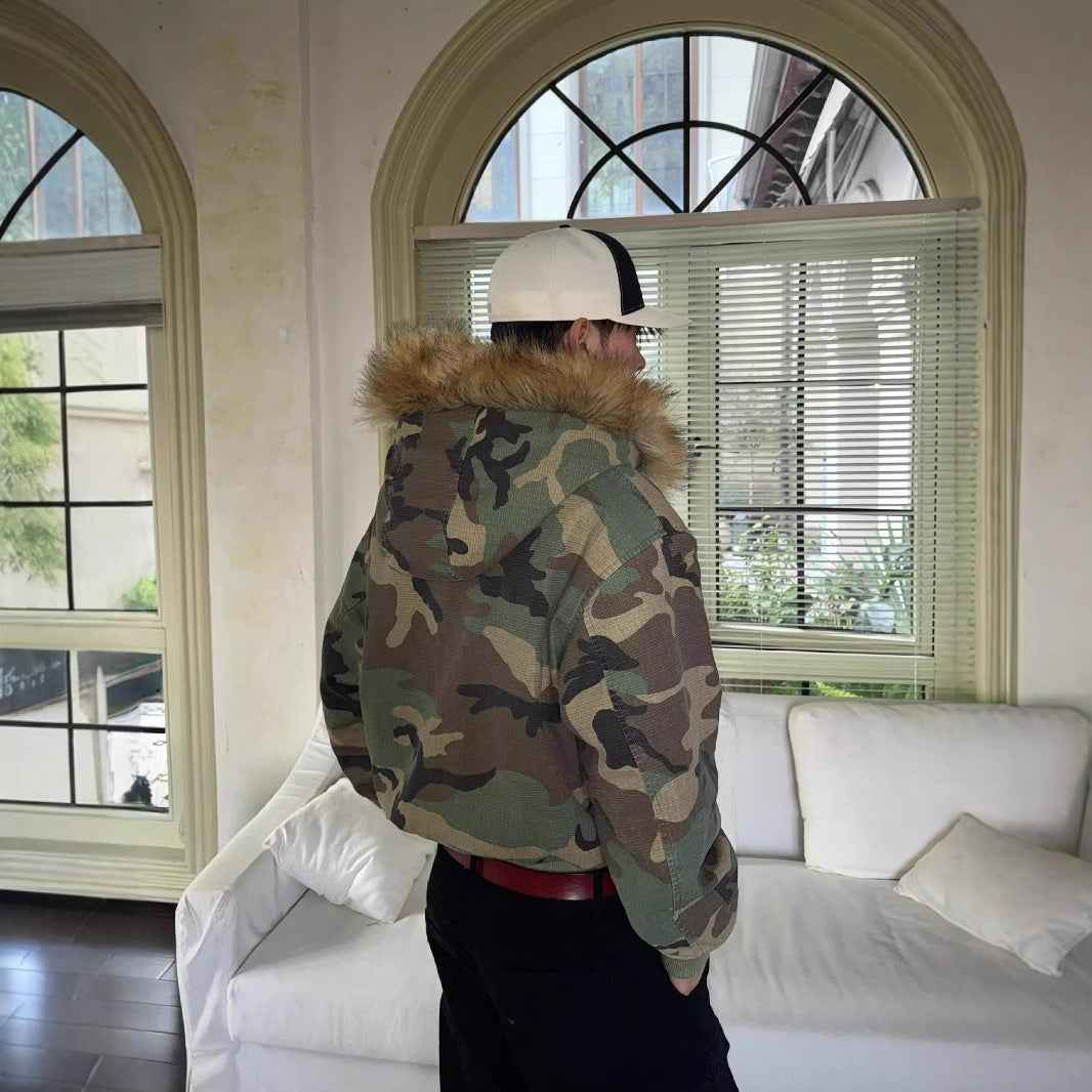 Double-sided Camouflage Cotton Jacket For Men