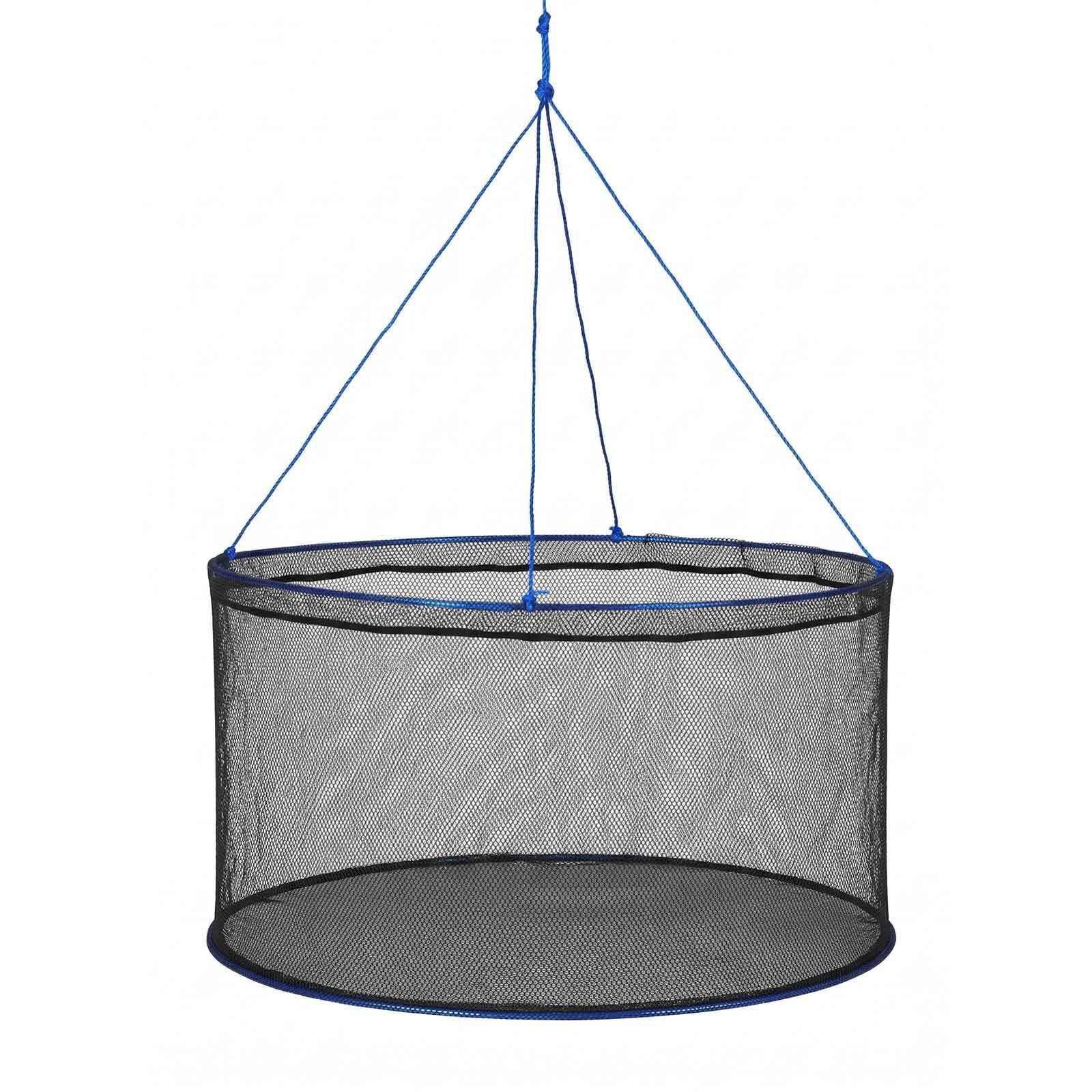 Foldable Fishing Net, Landing Fishing Pier Nets, Portable Drop Net For Pulling Up Fish, Durable And Fish-friendly, With Rope And Storage Bag, For Minnows, Crawfish, Shrimp, Crab