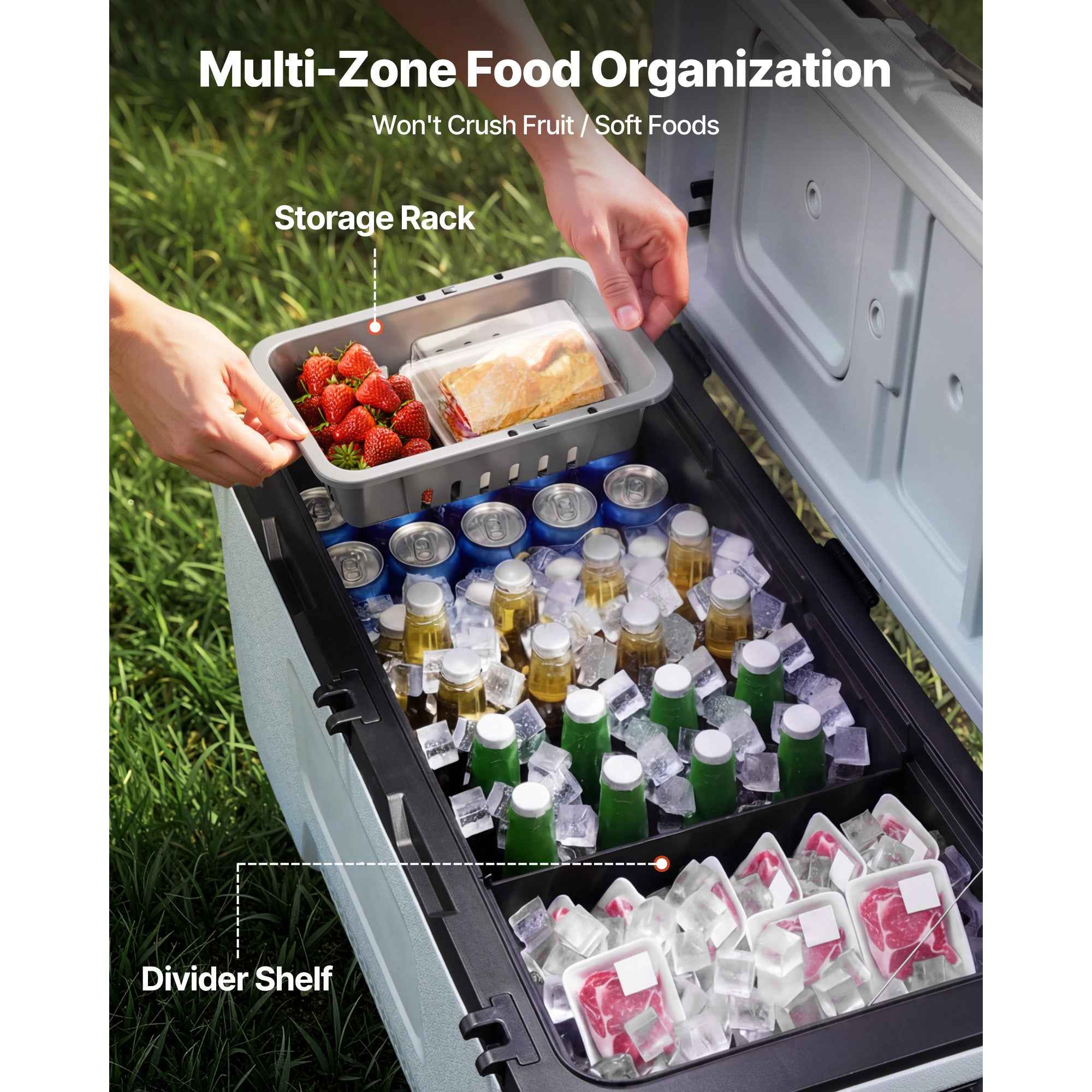 Hard Cooler, 106QT Portable Rolling Cooler With Wheels, Leak-Resistant Coolbox Keeps Contents Cool For 48 Hours, Ice Retention Insulated Chests, Ultra-Light For Outdoor Picnics, Grill, Camping