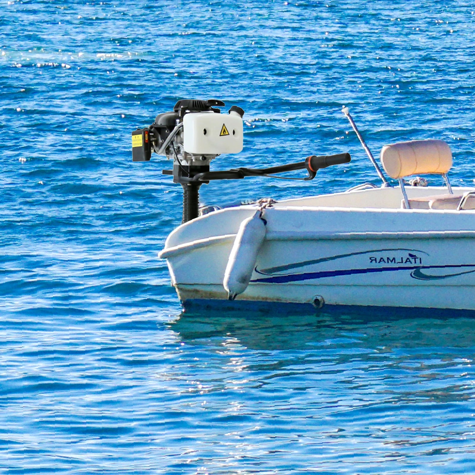 4HP 4-Stroke Gasoline Outboard Motor – Air Cooled Jet Pump Short Shaft Marine Engine for Fishing Boats