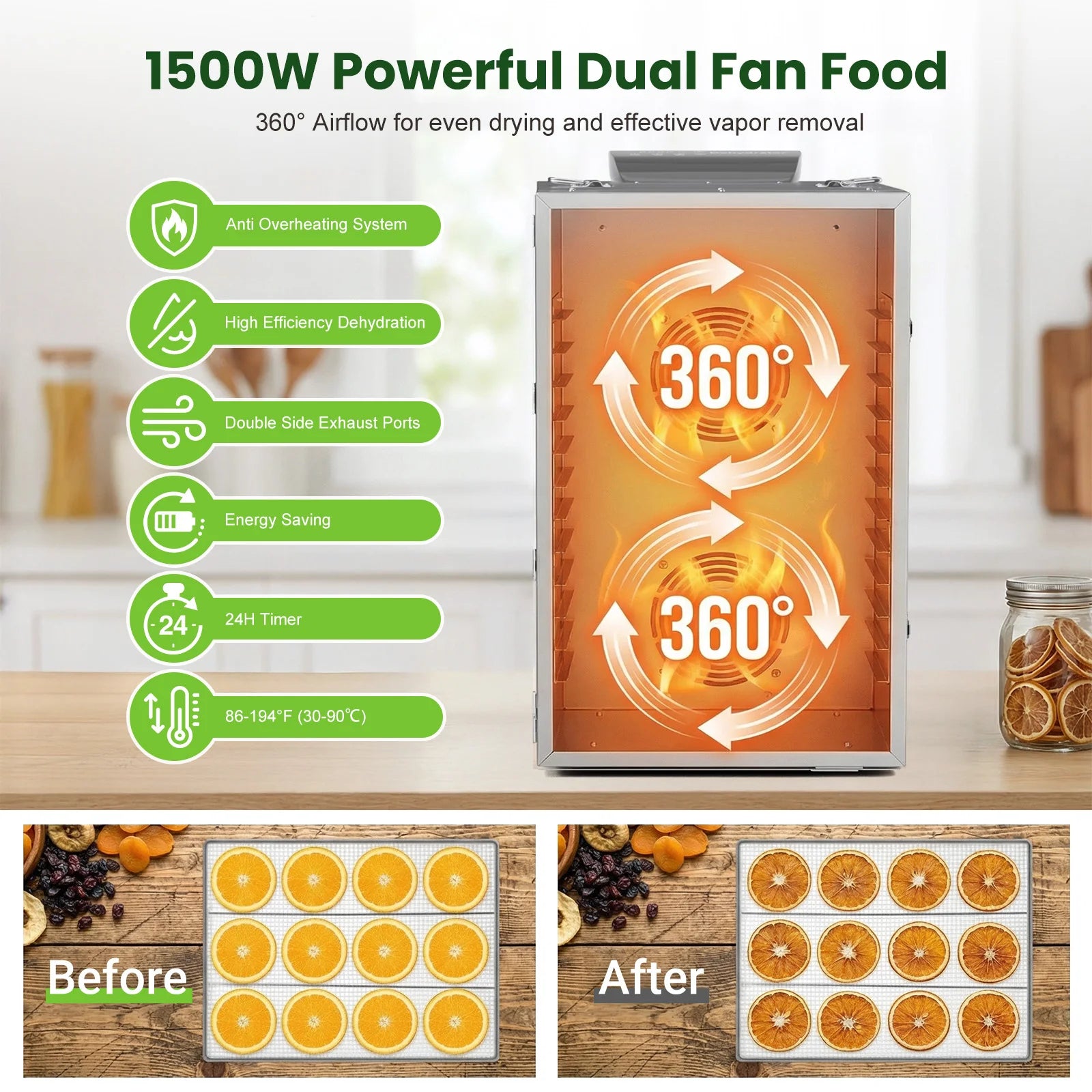 Commercial Food Dehydrator 20 Trays Large Food Dryer Machine for Jerky, Meat, Fruit, Herbs, Industrial Dehydrator Biltong Maker