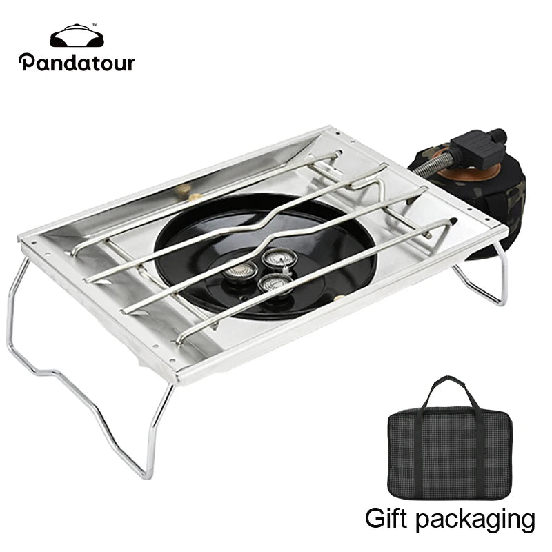 Pandatour IGT Camping Stove – High-Firepower Folding Table Stove (Stainless Steel)