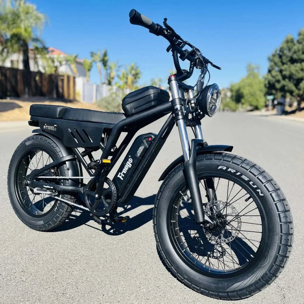 FREEGO F0 Electric Bike 20 Inch Fat Tire Off Road Ebike 48V 10.4AH Battery Powerful Mountain Electric Bicycle