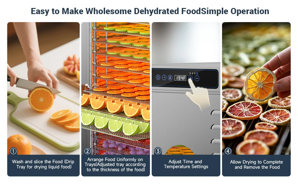 Commercial Food Dehydrator 20 Trays Large Food Dryer Machine for Jerky, Meat, Fruit, Herbs, Industrial Dehydrator Biltong Maker