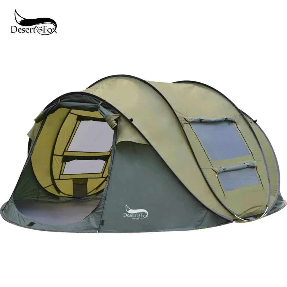 Desert & Fox 3-4 Person Automatic Pop-Up Tent – 4-Season Waterproof Camping Tent