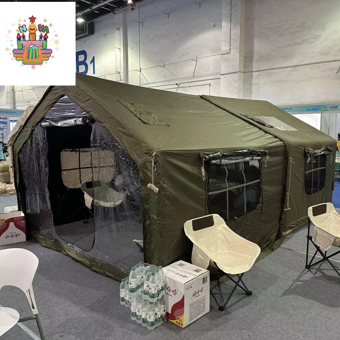 15SQM Factory Wholesale Outdoor Wild Inflatable Automatic Overnight Rainproof Tent with Oxford Fabric Three-season for Camping