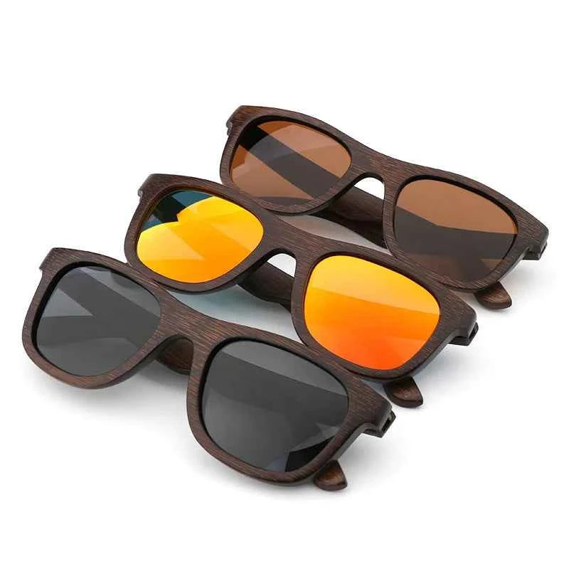 AN SWALLOW YW-87 Handmade Bamboo Sunglasses – TAC Polarized Mirror Gradient, UV400, Spring Hinges, Unisex