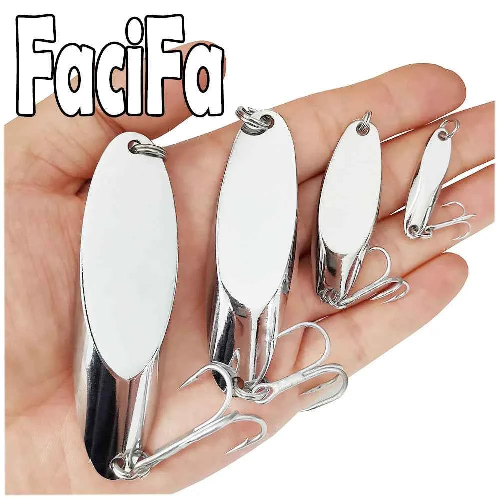 Metal Spoon Fishing Lure – Kirsite Casting Spoon with Treble Hook (3g–83g)