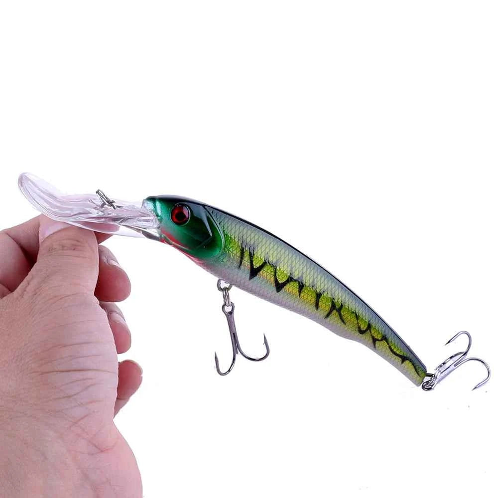 165mm 28g Deep Diving Minnow Fishing Lure – Hard Bait Wobbler for Bass, Pike & Sea Fishing