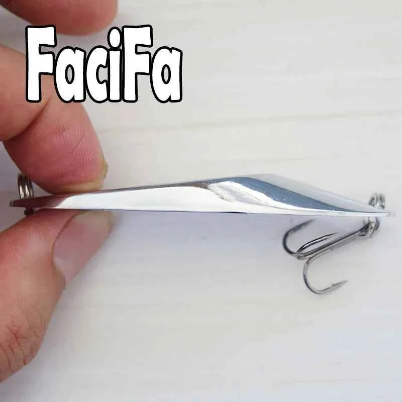 Metal Spoon Fishing Lure – Kirsite Casting Spoon with Treble Hook (3g–83g)
