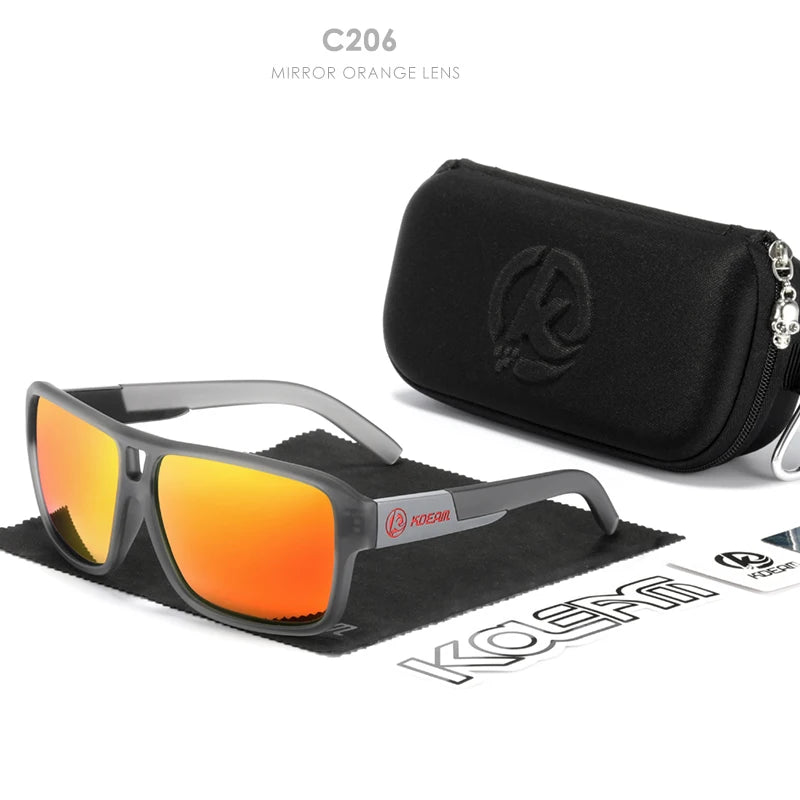 KDEAM KD520B16 Oversized Polarized Sunglasses – Square, Mirror, UV400, Unisex