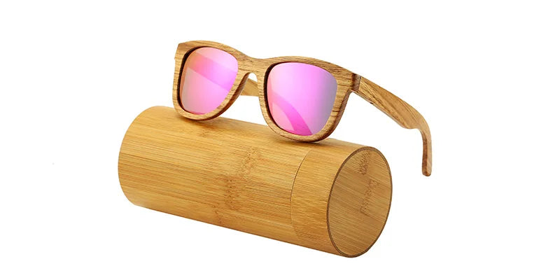 AN SWALLOW QB3040 Handmade Zebrawood Sunglasses – TAC Polarized Mirror Gradient, UV400, Spring Hinges, Unisex