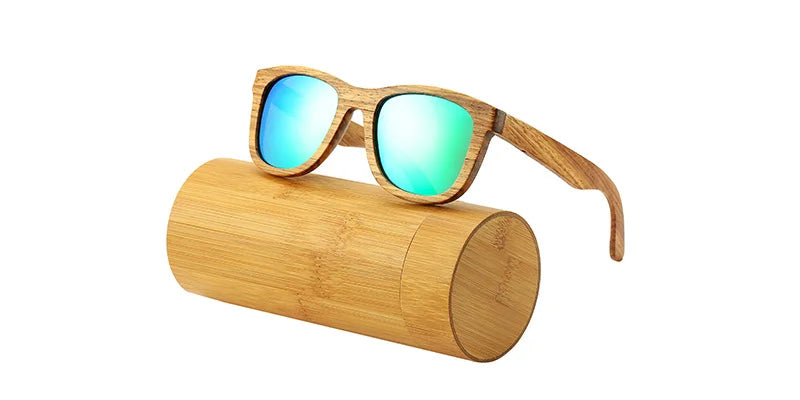 AN SWALLOW QB3040 Handmade Zebrawood Sunglasses – TAC Polarized Mirror Gradient, UV400, Spring Hinges, Unisex