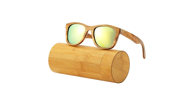 AN SWALLOW QB3040 Handmade Zebrawood Sunglasses – TAC Polarized Mirror Gradient, UV400, Spring Hinges, Unisex