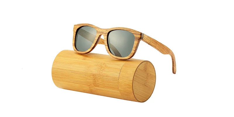 AN SWALLOW QB3040 Handmade Zebrawood Sunglasses – TAC Polarized Mirror Gradient, UV400, Spring Hinges, Unisex