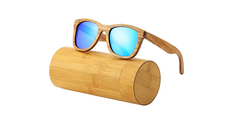 AN SWALLOW QB3040 Handmade Zebrawood Sunglasses – TAC Polarized Mirror Gradient, UV400, Spring Hinges, Unisex