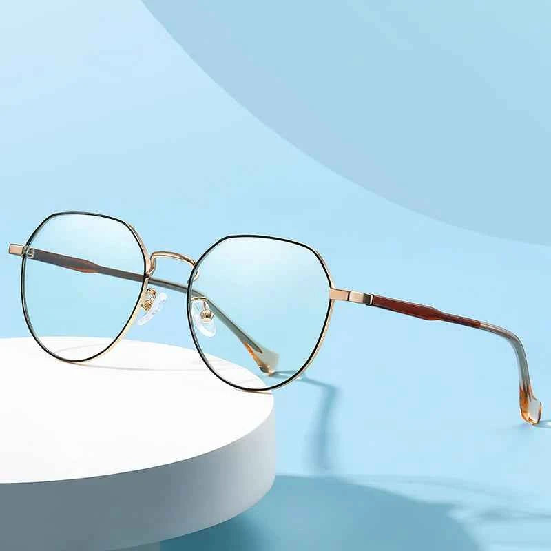 Handoer Blue Light Blocking Glasses – Full Rim Alloy Frame, Unisex Round/Oval