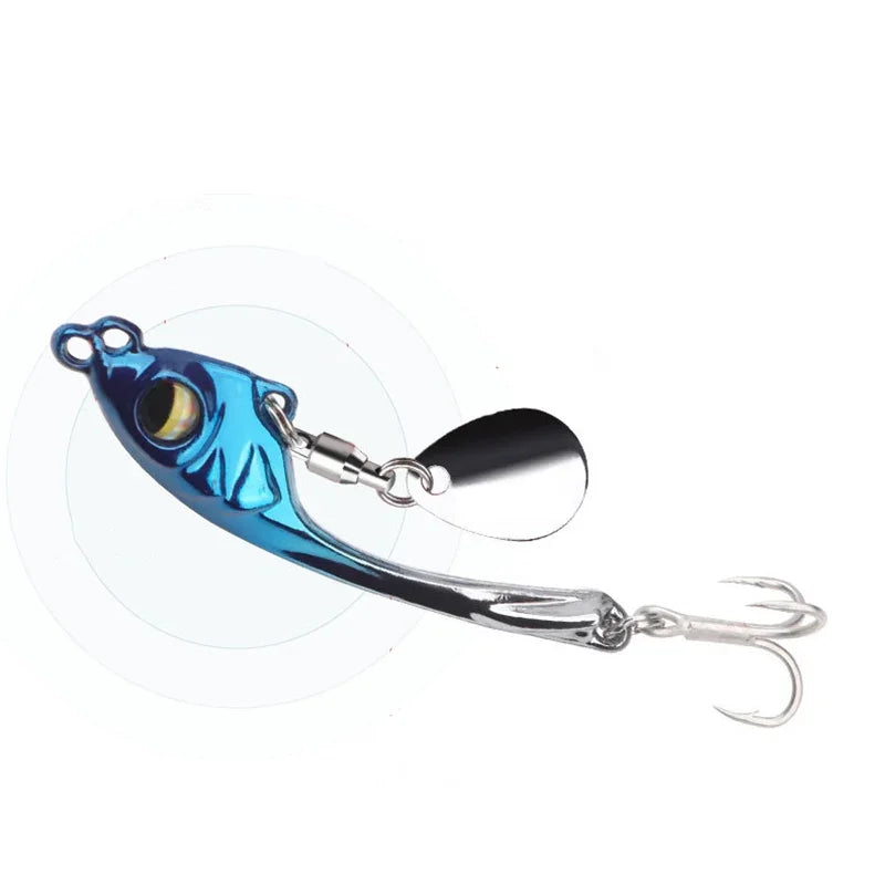1 OUTKIT Fishing Spinners VIB Tremor Sequins Trout Spinners Metal Minnow Popper Crank Baits Trout Fishing Lures With Hooks