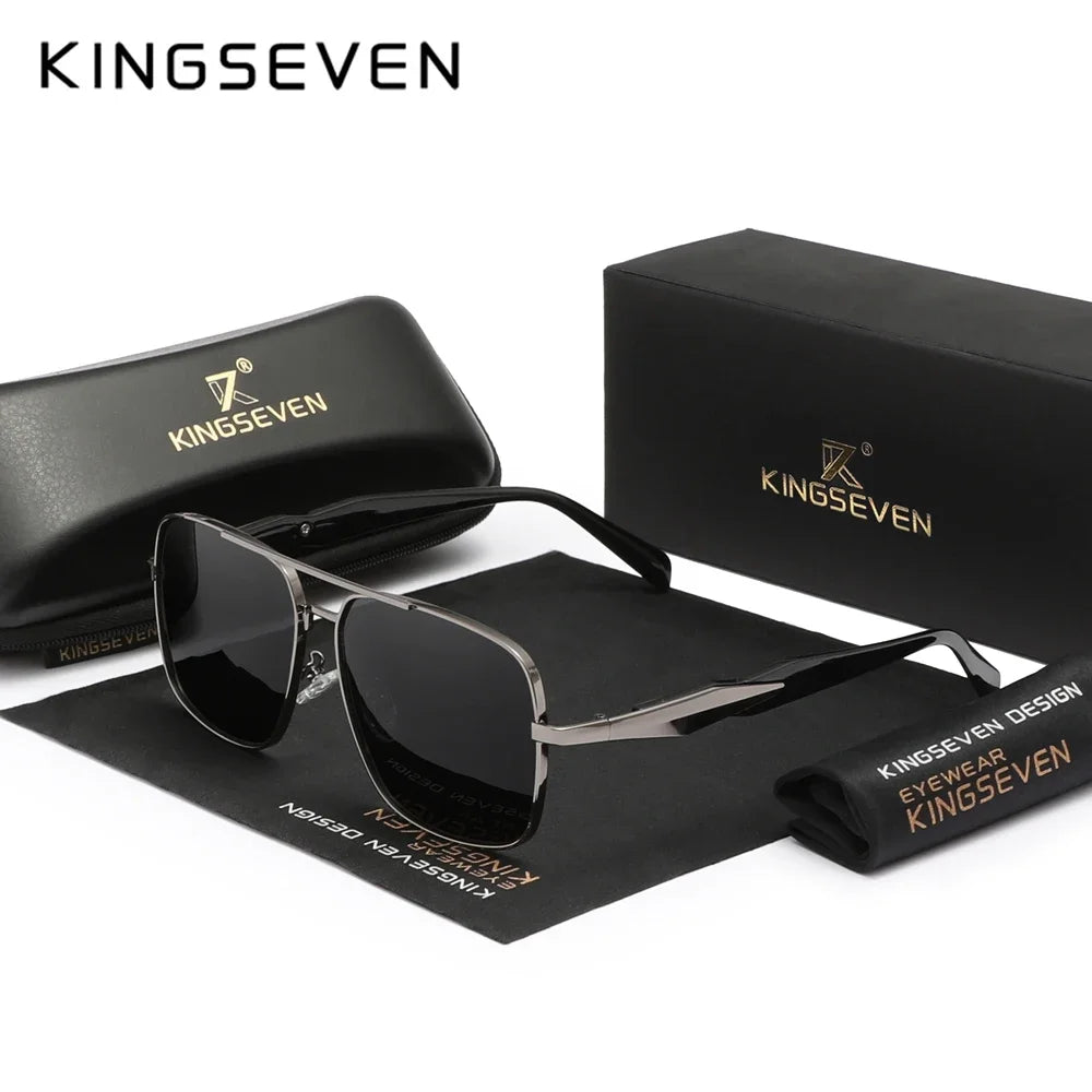 KINGSEVEN 7613 Polarized Sunglasses – Stainless Steel, Gradient, UV400, Unisex