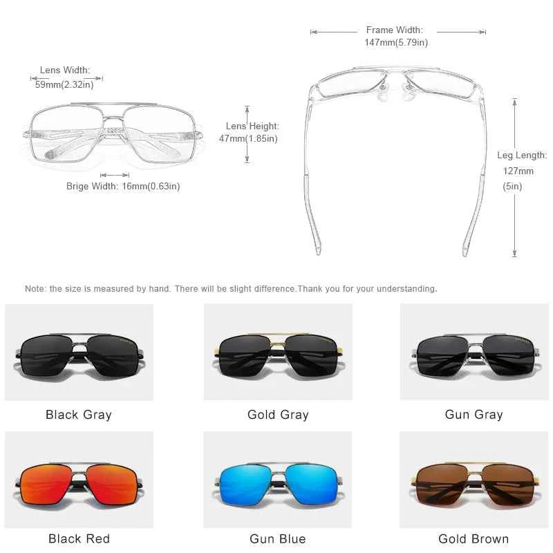 KINGSEVEN x7755 Aluminum Pilot Sunglasses – TAC Polarized Mirror, Anti-Reflective, UV400, Unisex