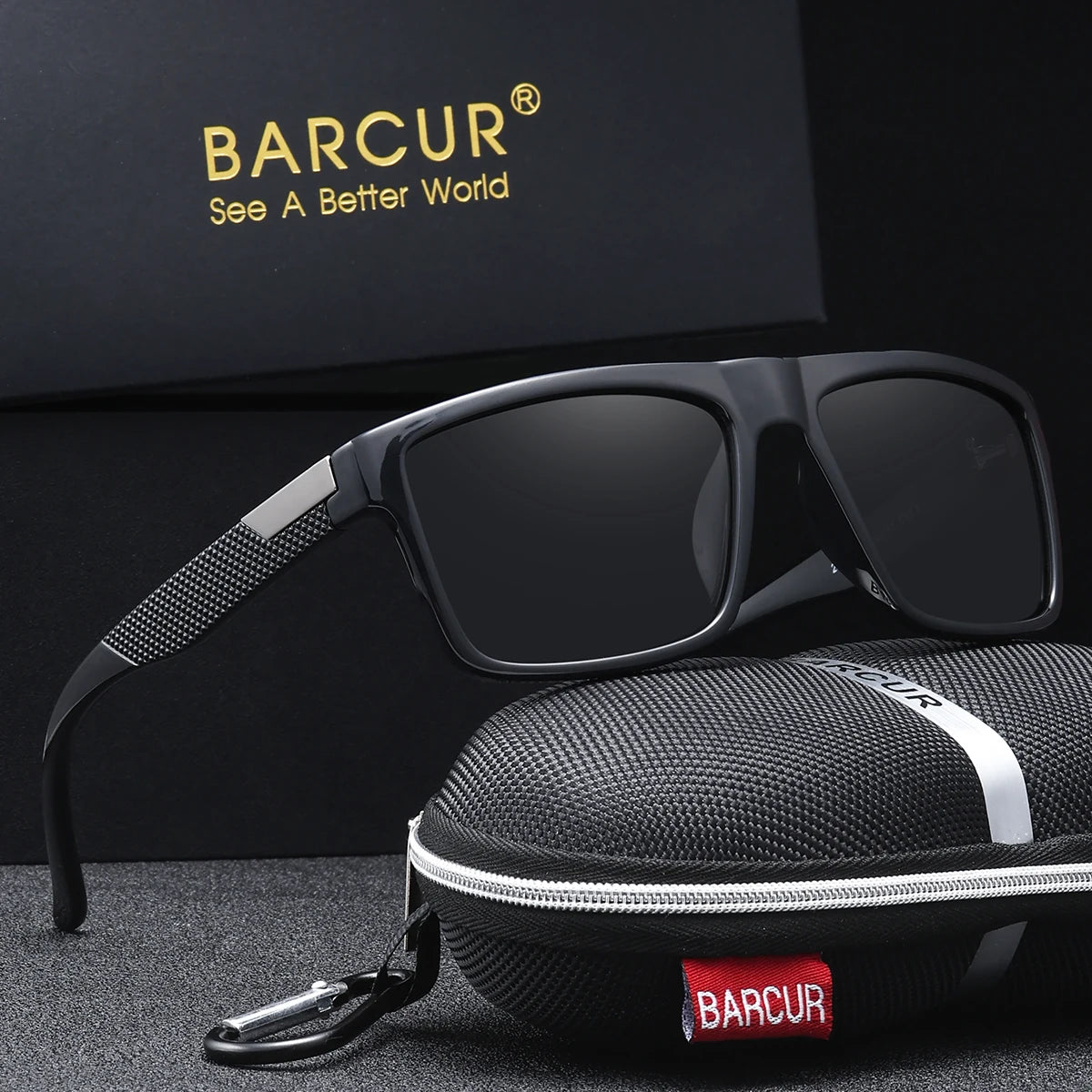 BARCUR Business Style Polarized Sunglasses – UV400 Square Frame for Daily Travel