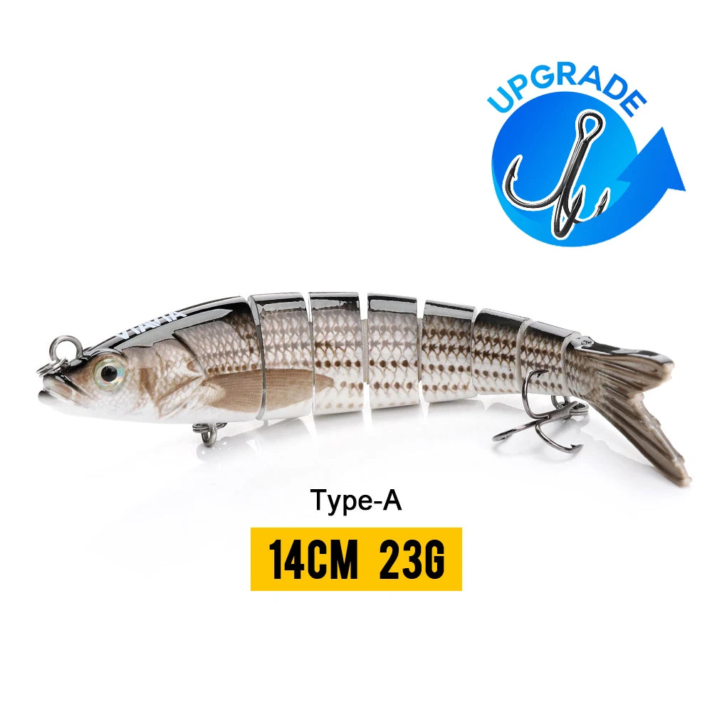 VTAVTA Jointed Swimbait Crankbait – Sinking Wobbler, 6/7/8-Segment, 10–14cm, 60+ Colors