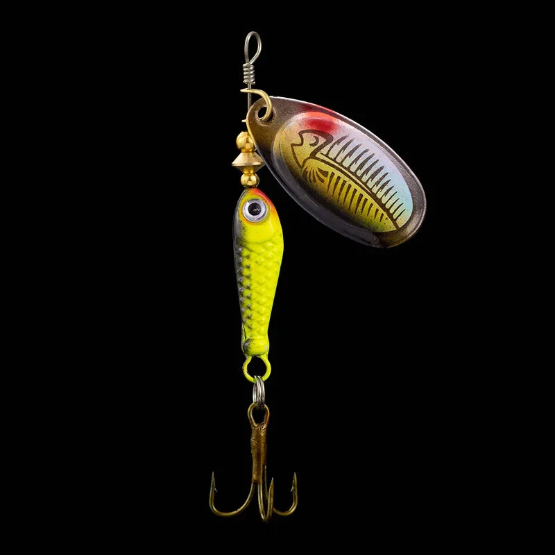9g Rotating Fishing Bait Spoon Lure Metal Triple Hook Artificial Fish Wobbler Feeder for Enhanced Fishing Experience