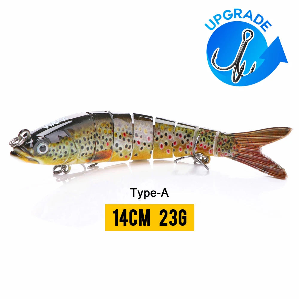 VTAVTA Jointed Swimbait Crankbait – Sinking Wobbler, 6/7/8-Segment, 10–14cm, 60+ Colors