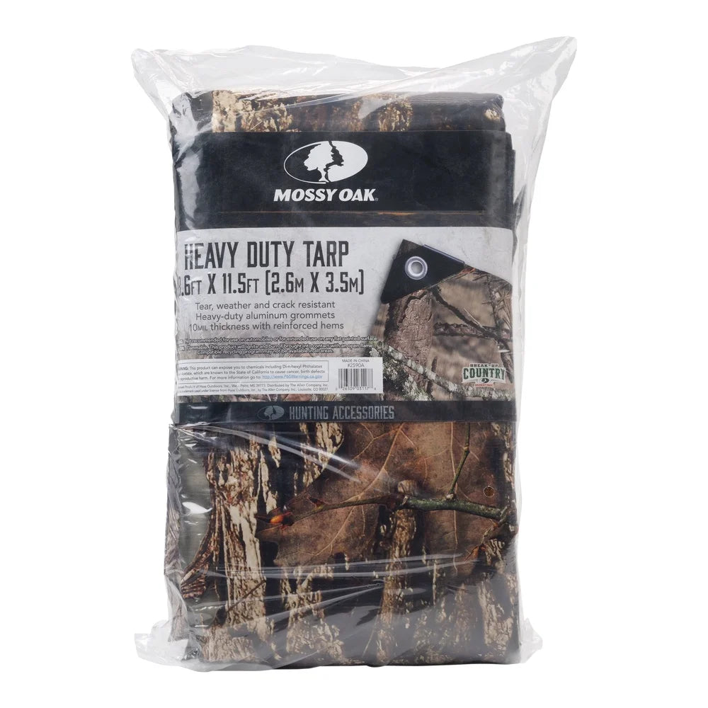 Waterproof Hunting Camo Tarp 8.6ft x 11.5ft Multi-Purpose PE Tarpaulin Durable Concealment Reinforced Corners Grommets Outdoor