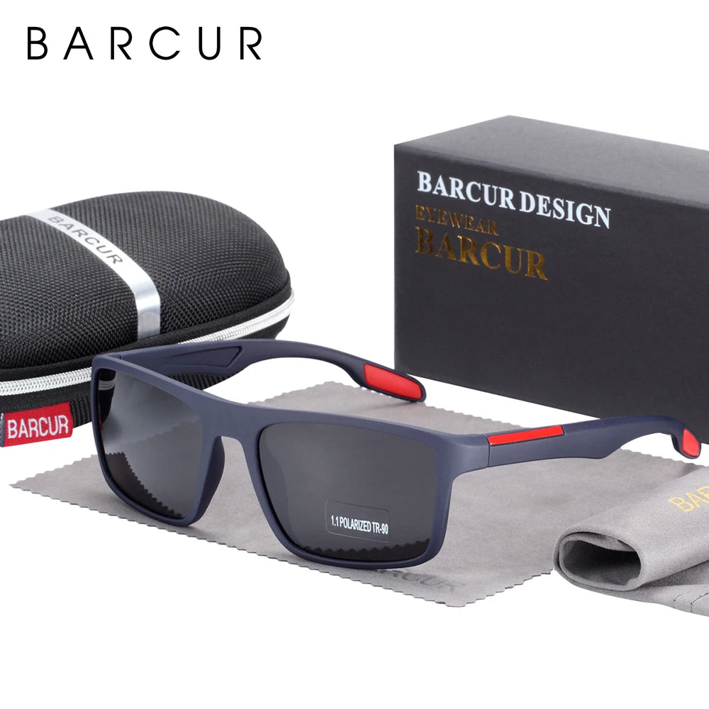 BARCUR Cycling Sunglasses – TR90 Ultralight Polarized UV400 Square Eyewear for Men & Women
