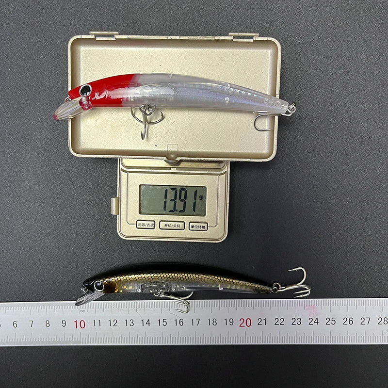110mm Floating Slim Minnow Lure – 3D Prism Wobbler Jerkbait for Bass, Trout & Sea Fishing