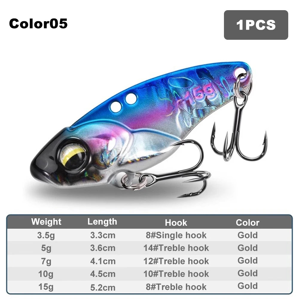 1PCS 3.5g/5g/7g/10g/15g VIB Fishing Lure Rattlesnake Iron Jig – Ultimate Long-Cast Hard Lure for Predatory Fish