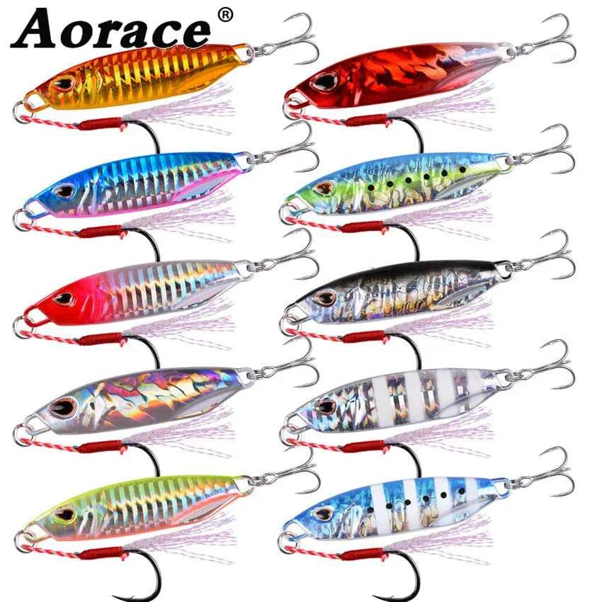 Metal Cast Jig Spoons – 10-Pack | Double Hook | 10g / 20g / 30g | Bass, Trout & Saltwater Trolling