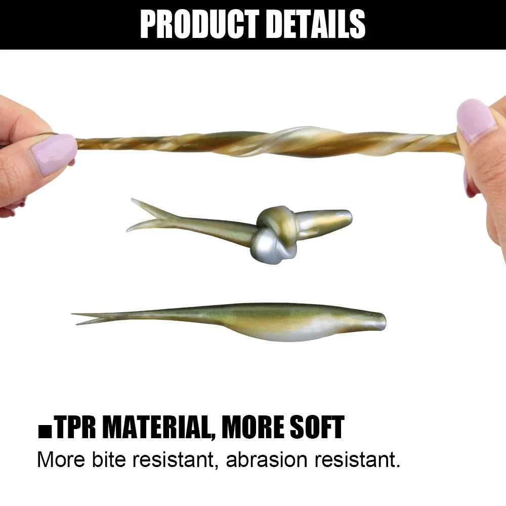Spinpoler TPR Jerk Shad Swimbait – 5"/12cm Floating Soft Bait, 5 Pcs