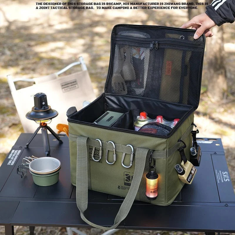 Outdoor folding storage box, picnic camping storage box, tableware, kitchenware, large capacity