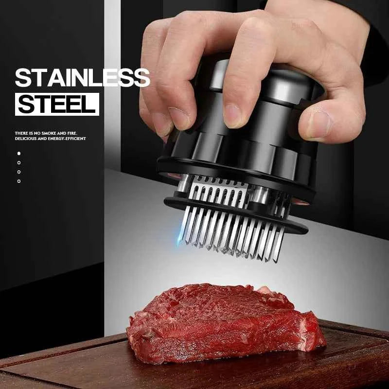 56-Blade Needle Meat Tenderizer – Stainless Steel, Dishwasher Safe | Reduces Cook Time by 40%