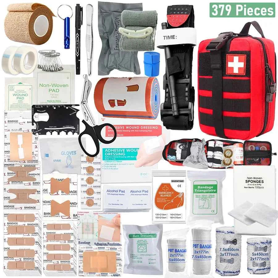 379-Piece Portable First Aid Kit – Emergency Survival Bag for Camping, Hiking & Outdoor Use