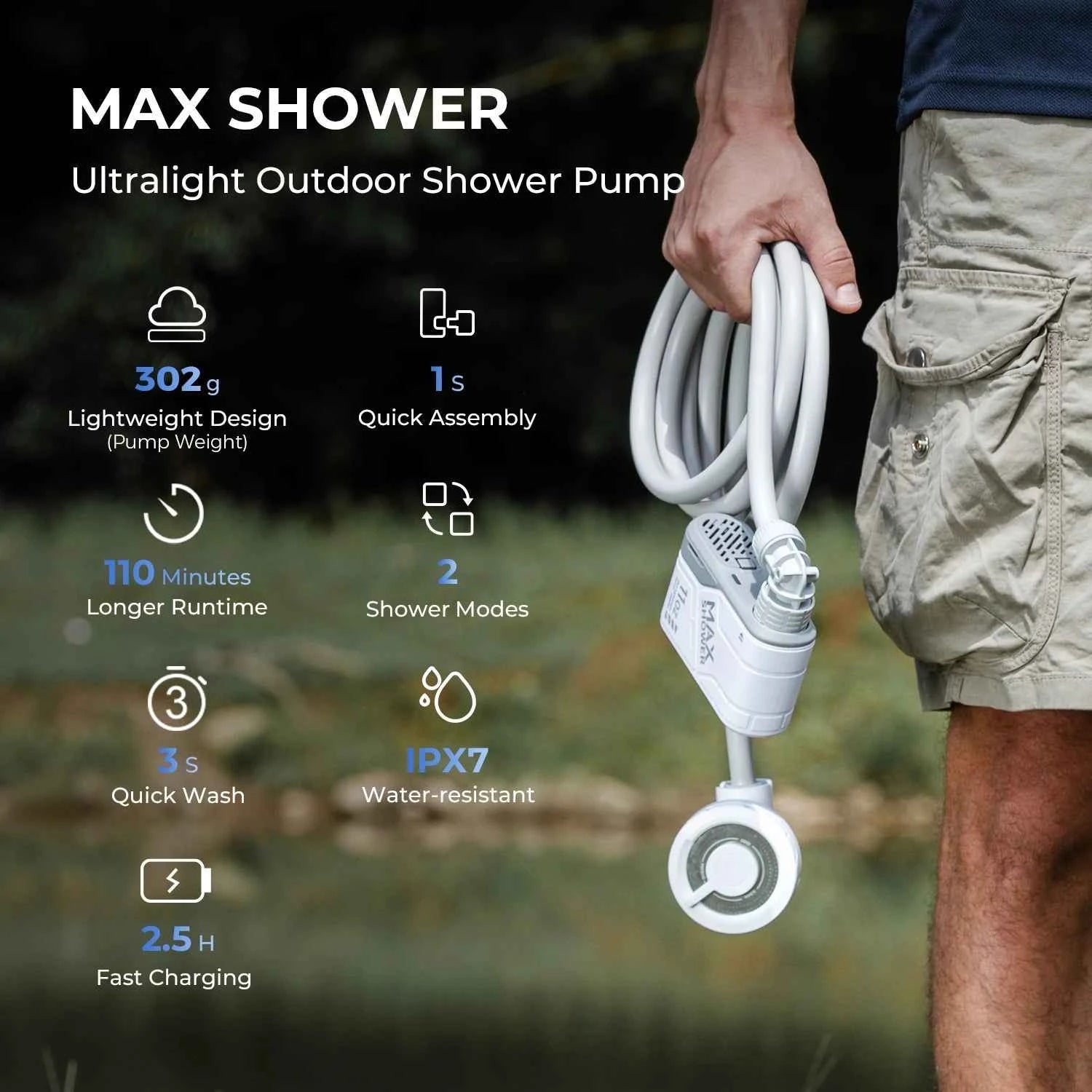 Outdoor Camping Shower Portable Electric Shower