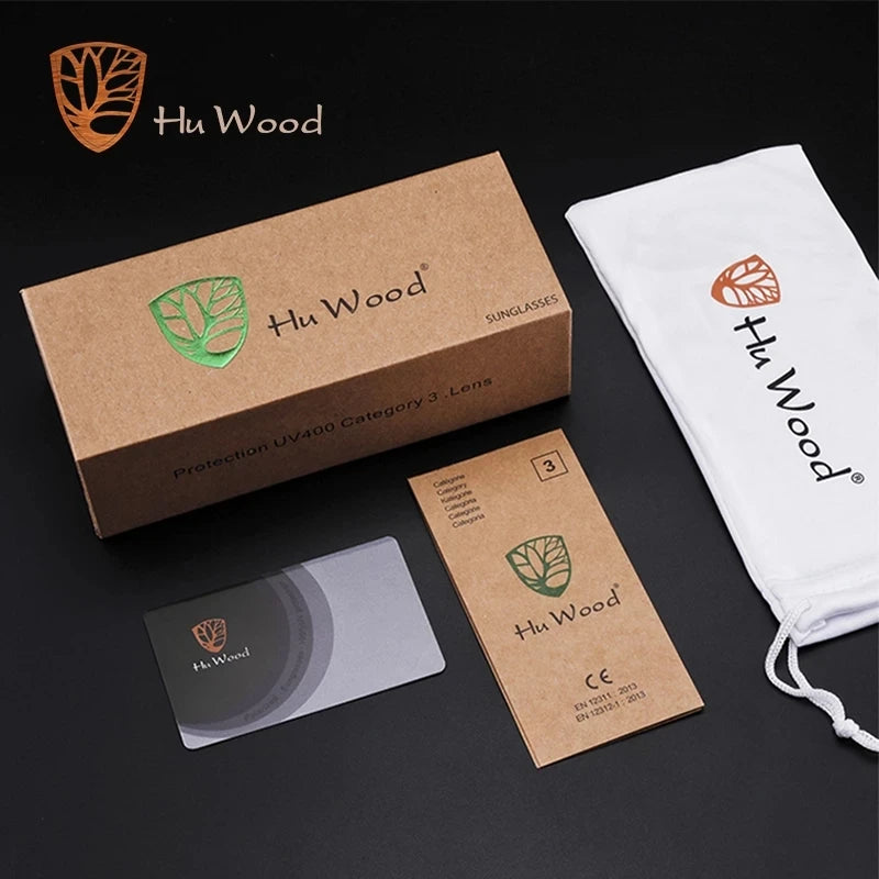 HU WOOD GR8010 Polarized Mirror Square Sunglasses – UV400, Unisex