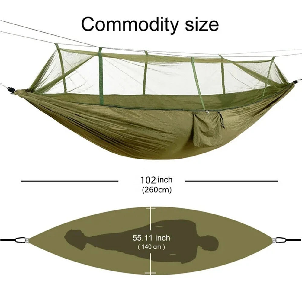Portable Outdoor Camping Leisure Double Mosquito Net Hammocks Garden Travel Tourist Nature Hike Sleeping Hanging Hammock Swing